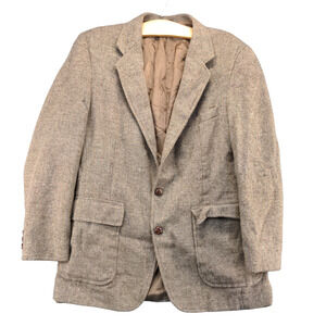 Levi's Menswear Men's Blazer Suit Jacket Brown Actual 40 Shoulder Pad Wool